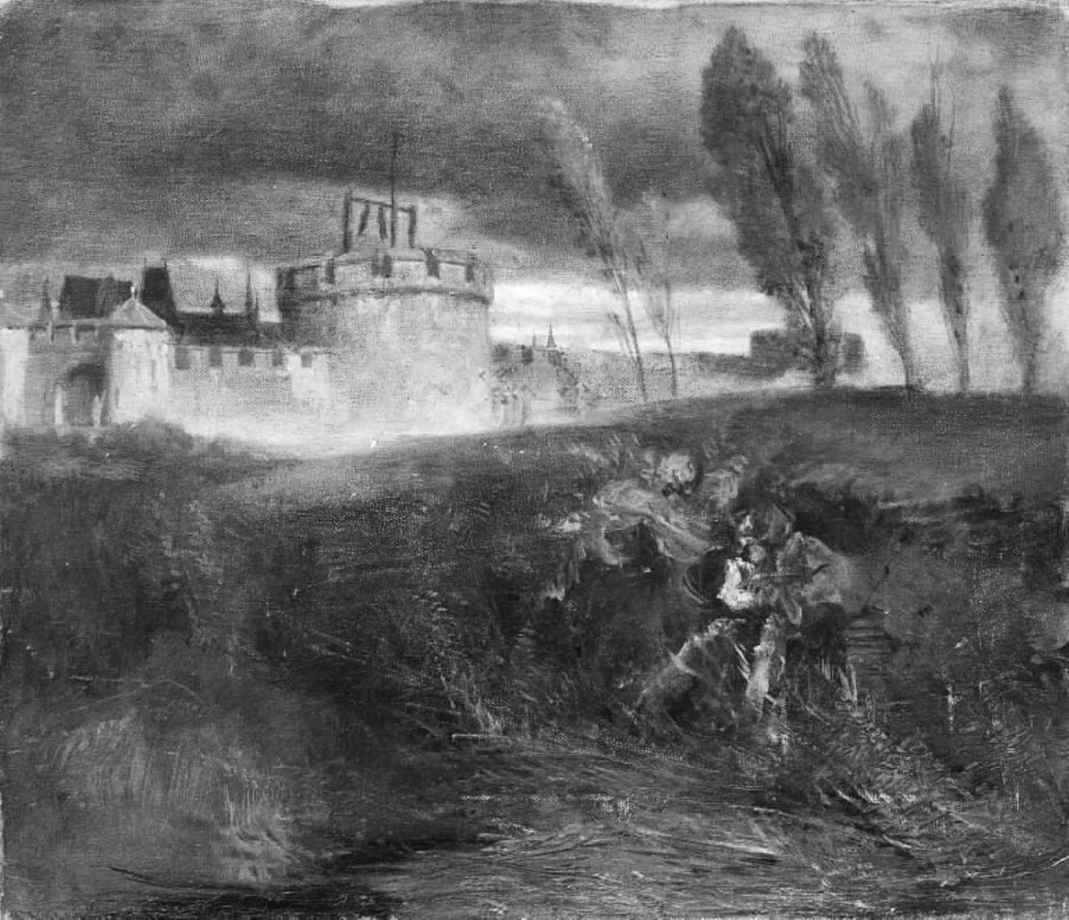 Paesaggio medioevale con castello - Statens Museum for Kunst